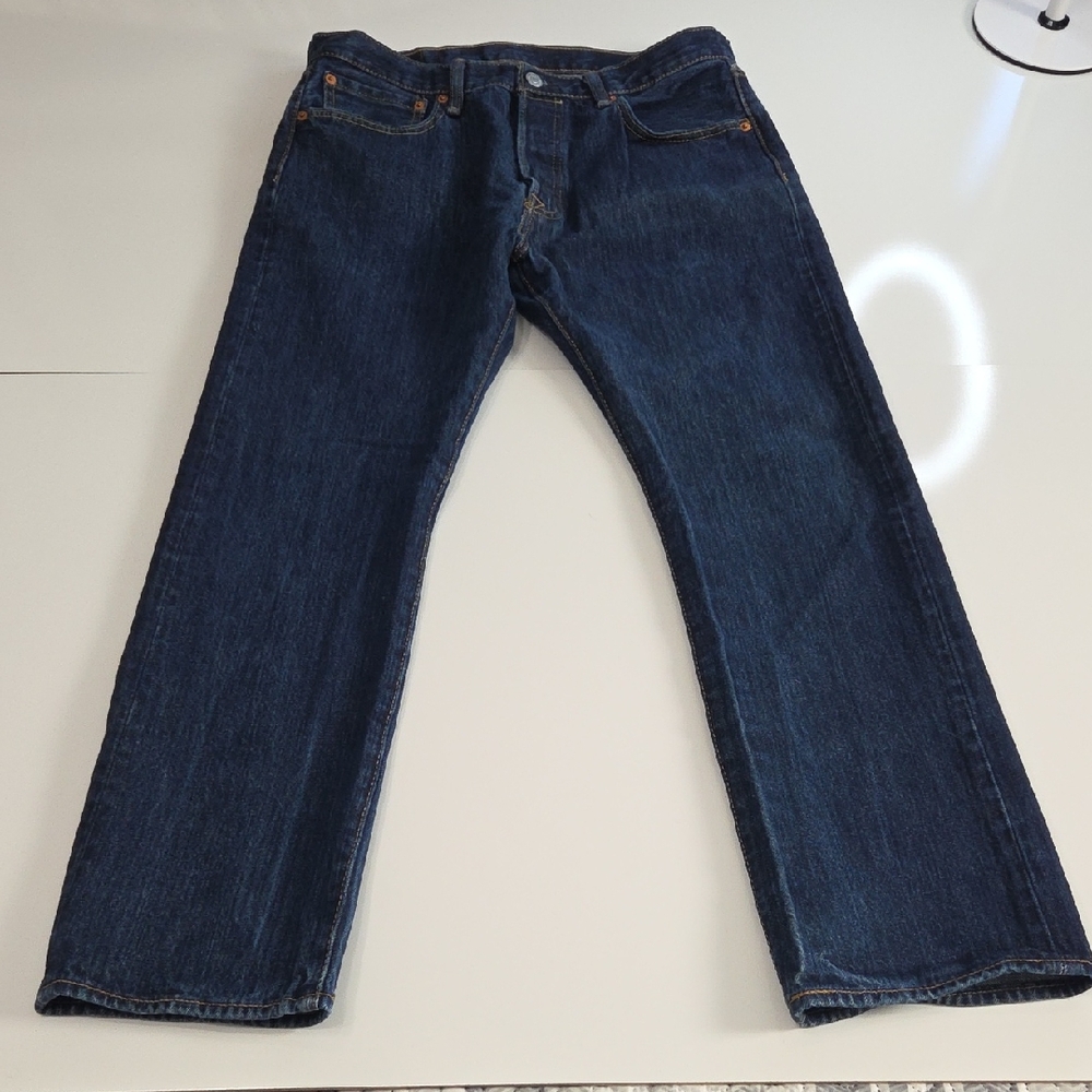 Levi's 501 Classic Dark Indigo Straight Jeans Button Fly 32x30